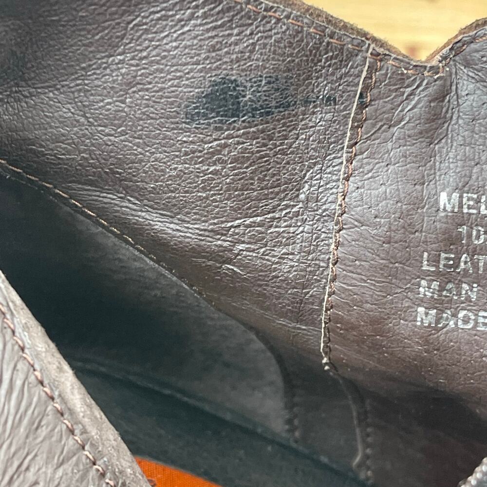 Miz Mooz Women Brown Distressed Leather Wrap Tie Ankle Boots Size 10 Preowned - Picture 9 of 12